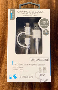 i1 Mobile | 2-in-1 Cable - White